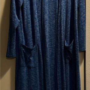 Chic Blue Open Front Cardigan